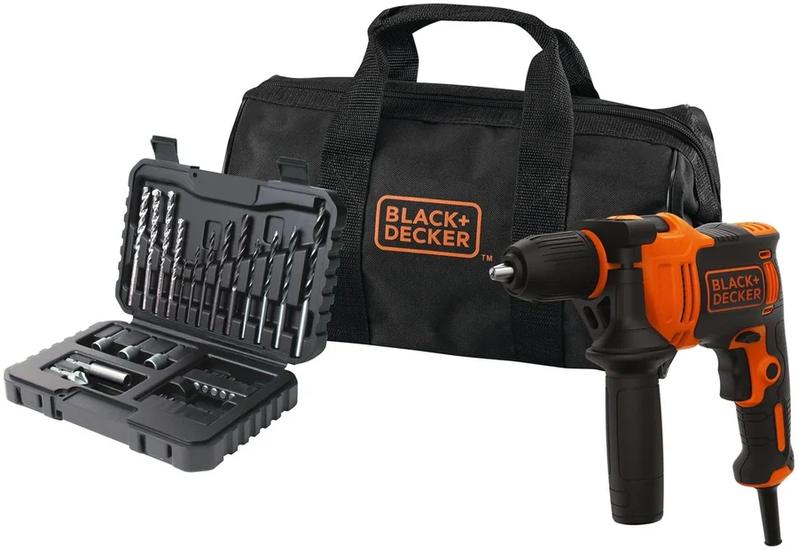 Ударная дрель Black & Decker BEH710SA32 710W + набор из 32 аксессуаров