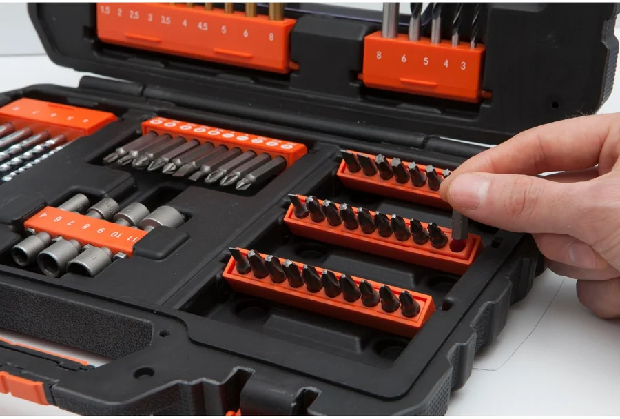 Набор сверл и бит Black & Decker A7231 Easy Grip, 76 предметов