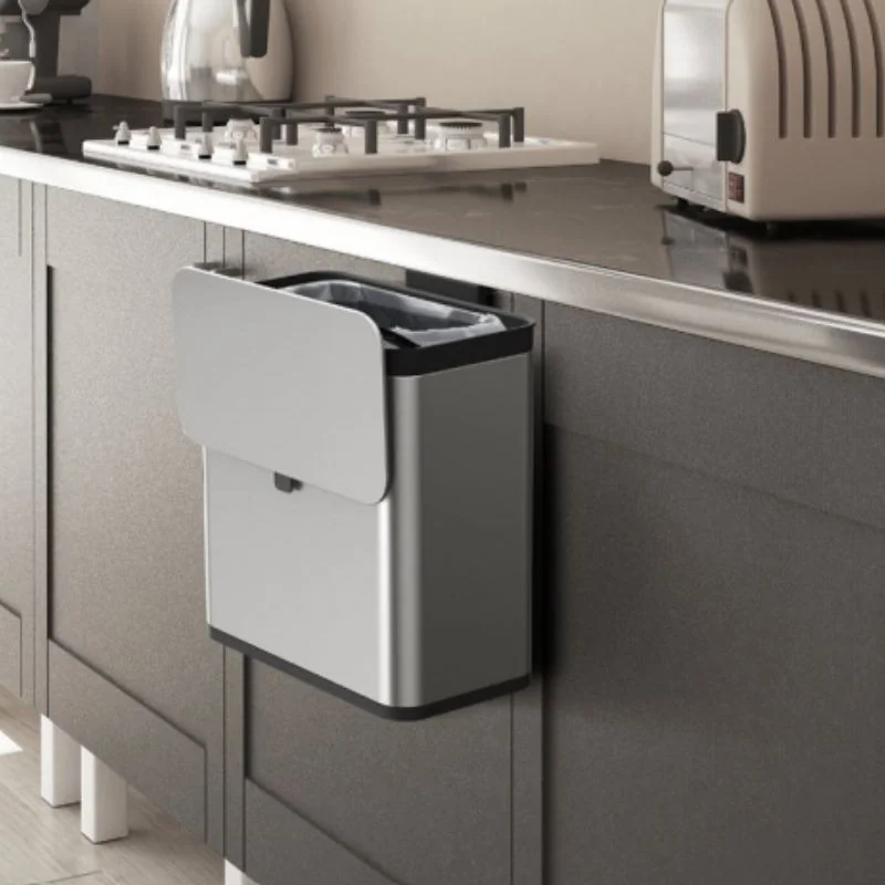 EKO Puro S EK9008 7L Food Waste Caddy, Brushed Stainless Steel