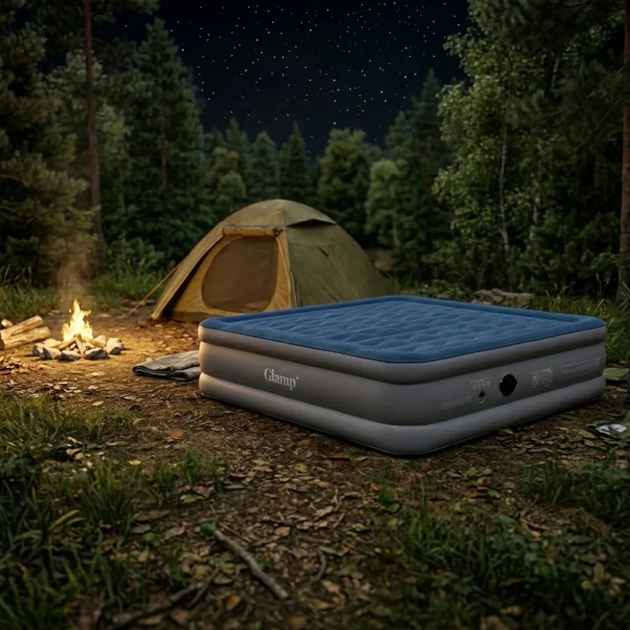 Glamp GTDAB46 Double Air Mattress Blue