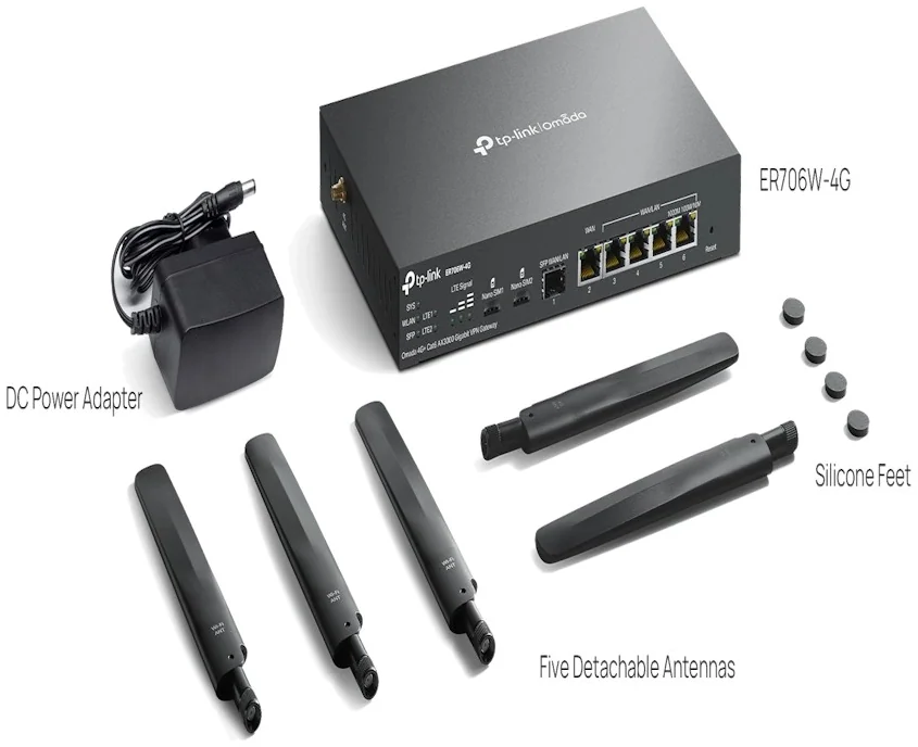 Сотовый роутер Omada ER706W-4G 4G+ Cat6 AX3000 Wi-Fi 6