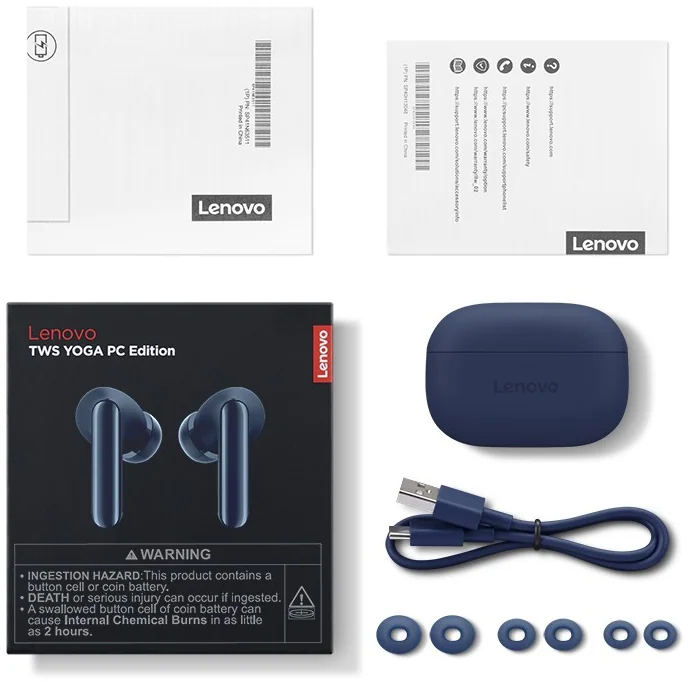 Беспроводные наушники Lenovo Yoga True Wireless Stereo Earbuds PC Edition синие