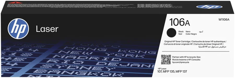 Тонер-картридж HP W1106A 106A Laser 107/135/137 черный