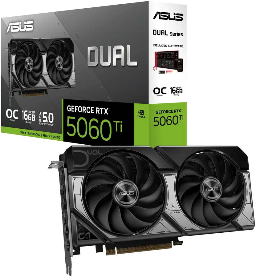 כרטיס מסך Asus Dual RTX 5060 Ti 16GB GDDR7 OC Edition