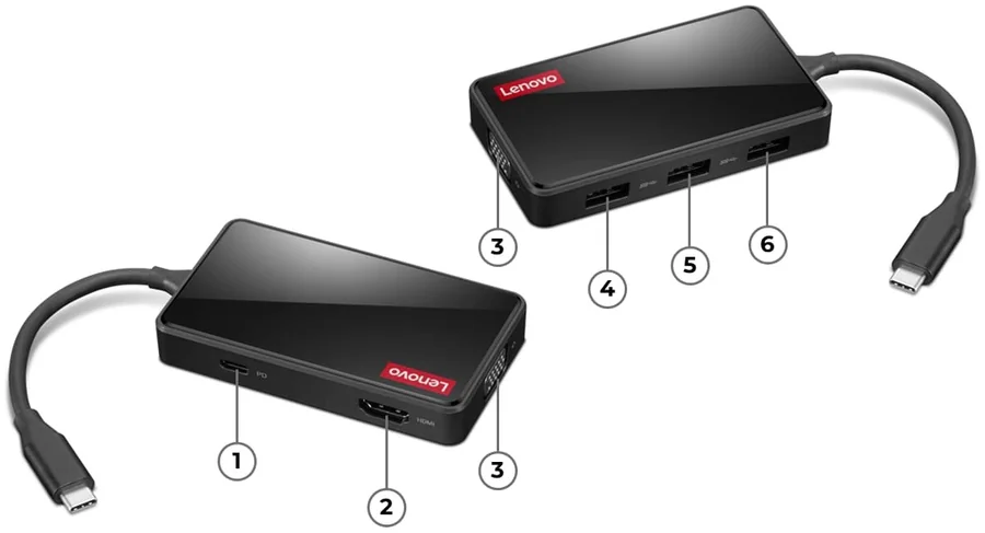 תחנת עגינה Lenovo 100 USB-C Travel Dock
