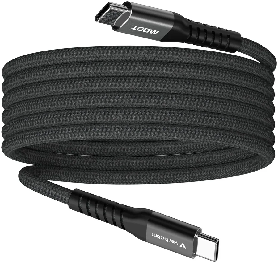 Cable Verbatim Sync & Charge Magnetic USB-C to USB-C 100W 1.2m Black
