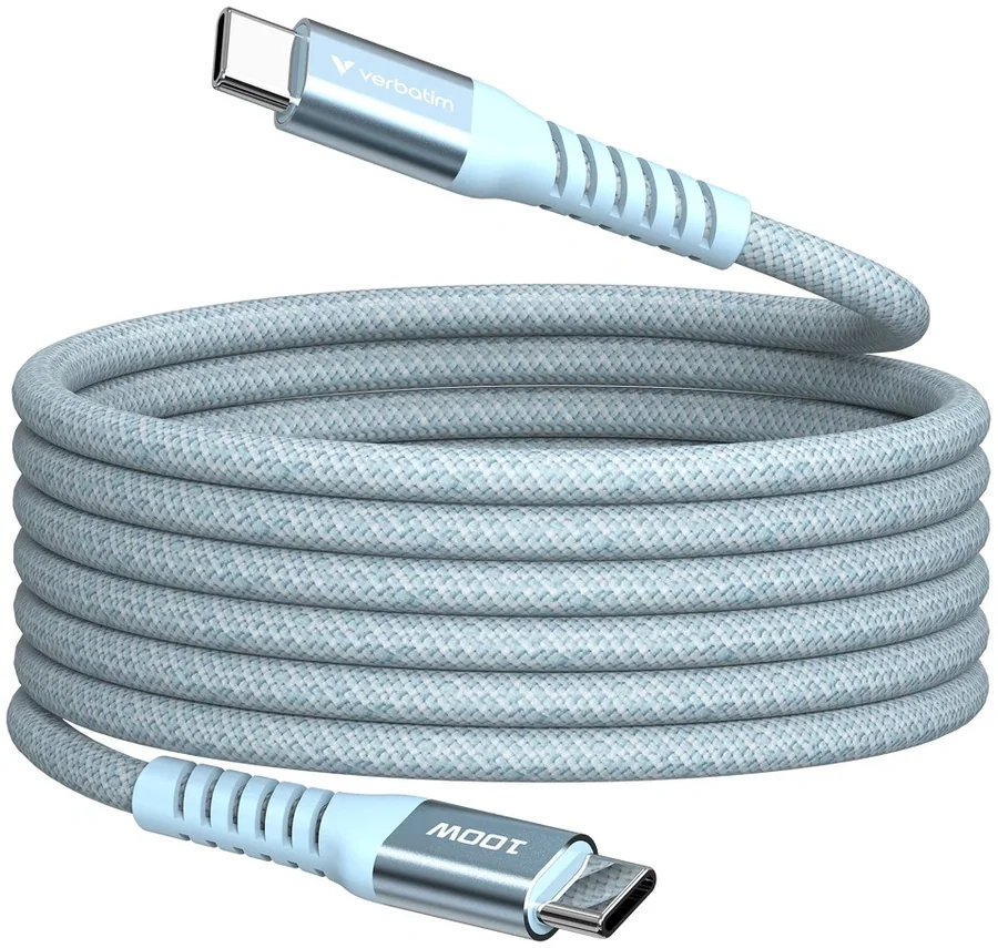 Verbatim Sync & Charge Magnetic Cable USB-C to USB-C 100W 1.2m Blue