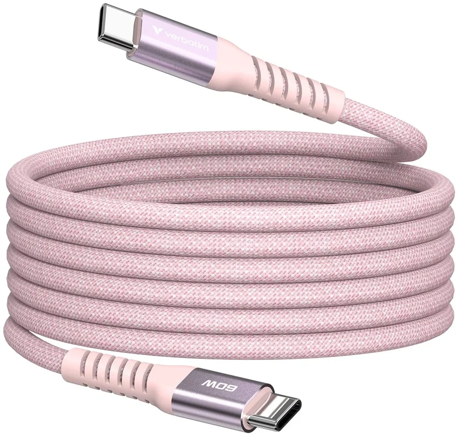 Verbatim Sync & Charge Magnetic Cable USB-C to USB-C 60W 1.2m Pink
