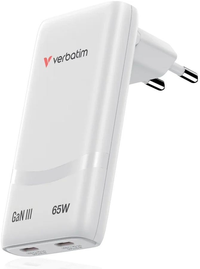 Зарядное устройство Verbatim Fold 'n' Go GaN Charger 65W White