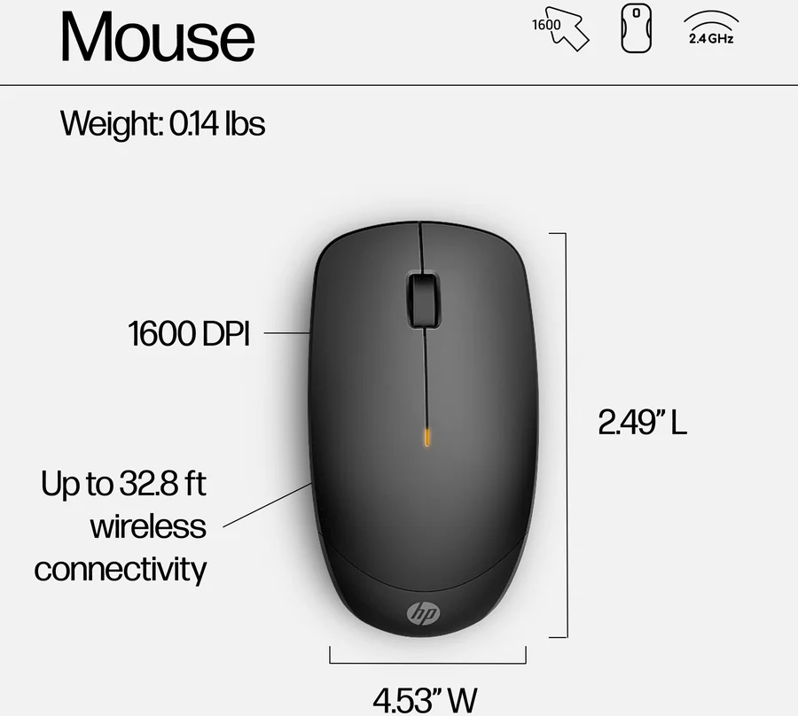 Беспроводной комплект клавиатура и мышь HP 230 Wireless Mouse and Keyboard Combo чёрный