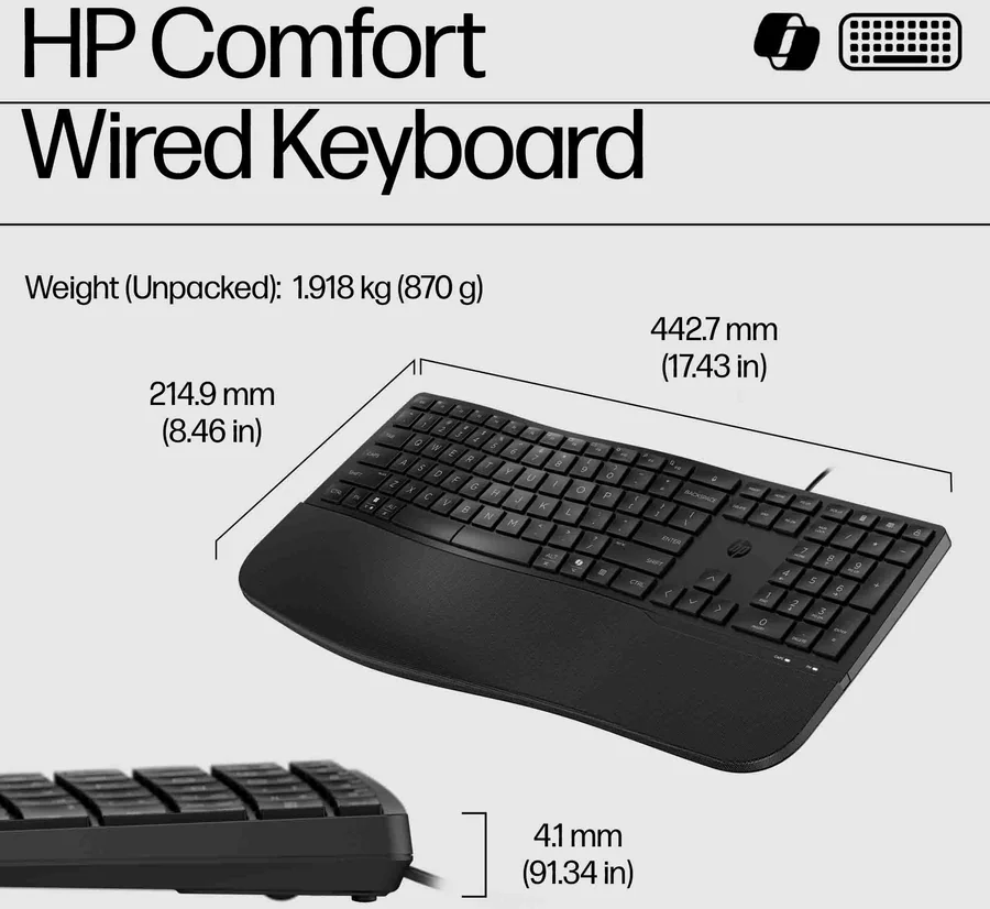 HP 480 Comfort Wired Keyboard