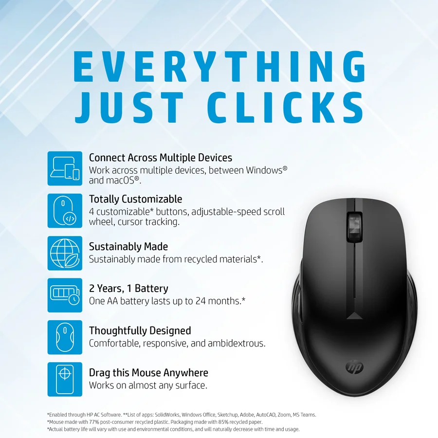 Беспроводная мышь HP 435 Multi-Device Wireless Mouse