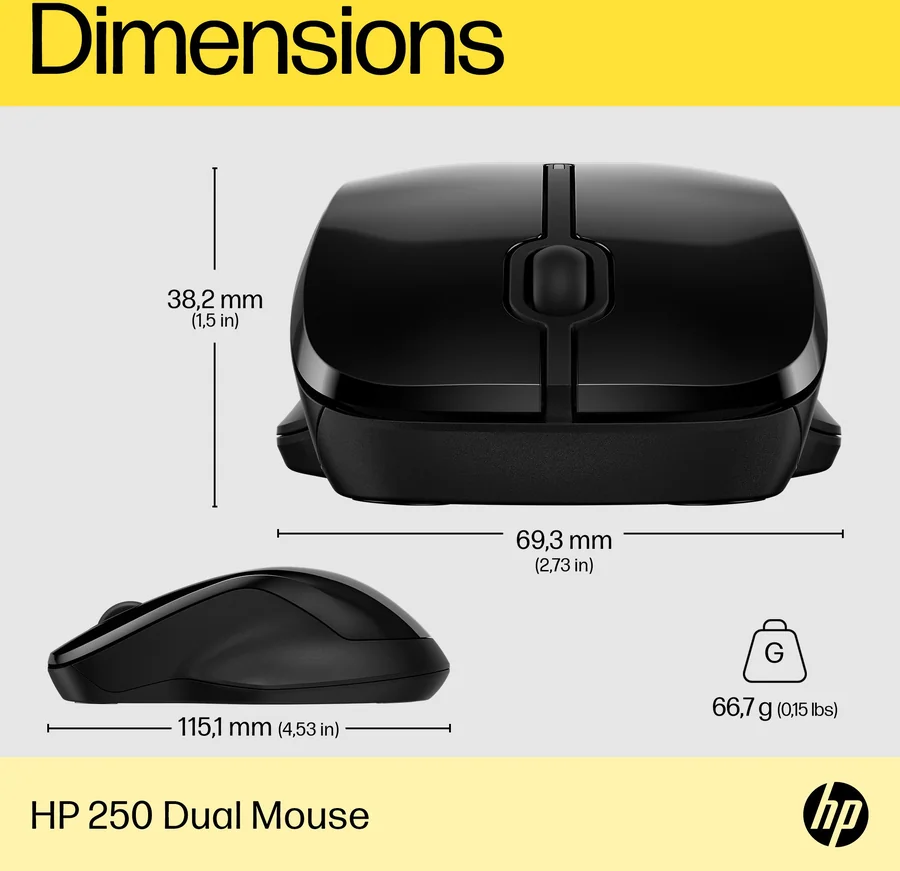 עכבר אלחוטי HP 250 Dual Mouse