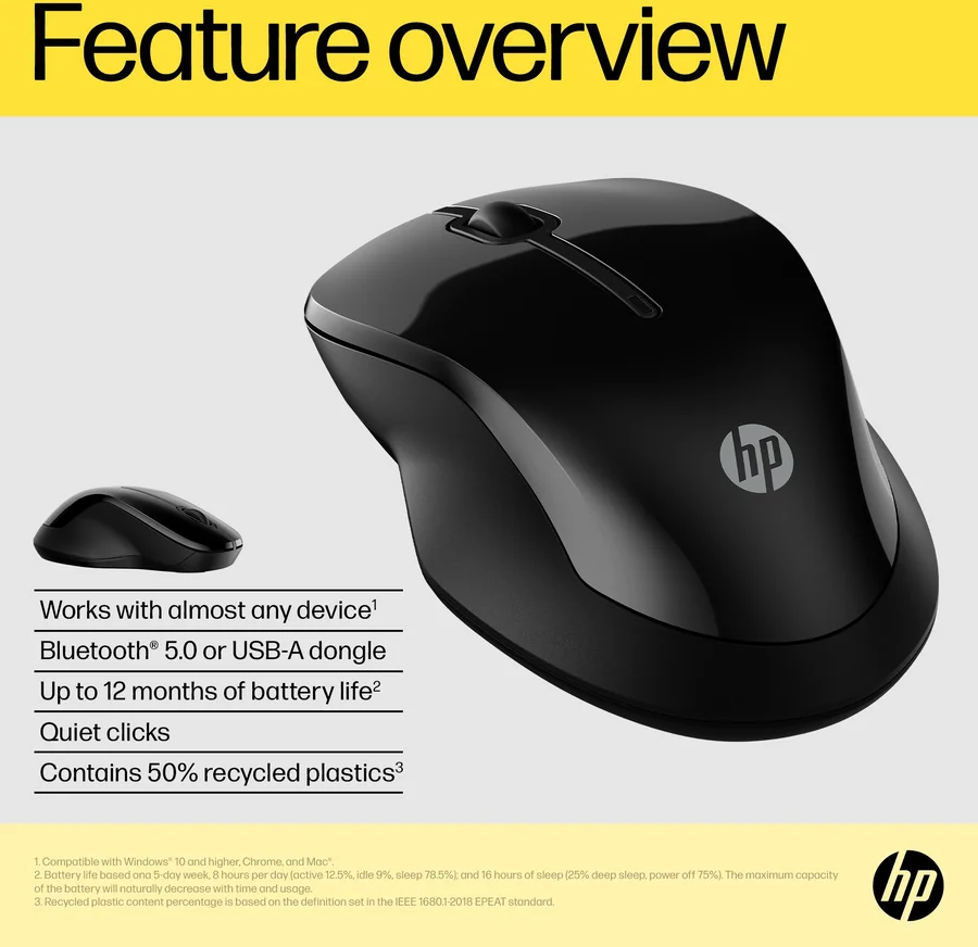עכבר אלחוטי HP 250 Dual Mouse