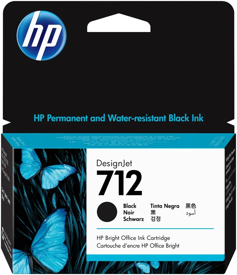 HP 712 T250 38ml Black DesignJet Ink Cartridge
