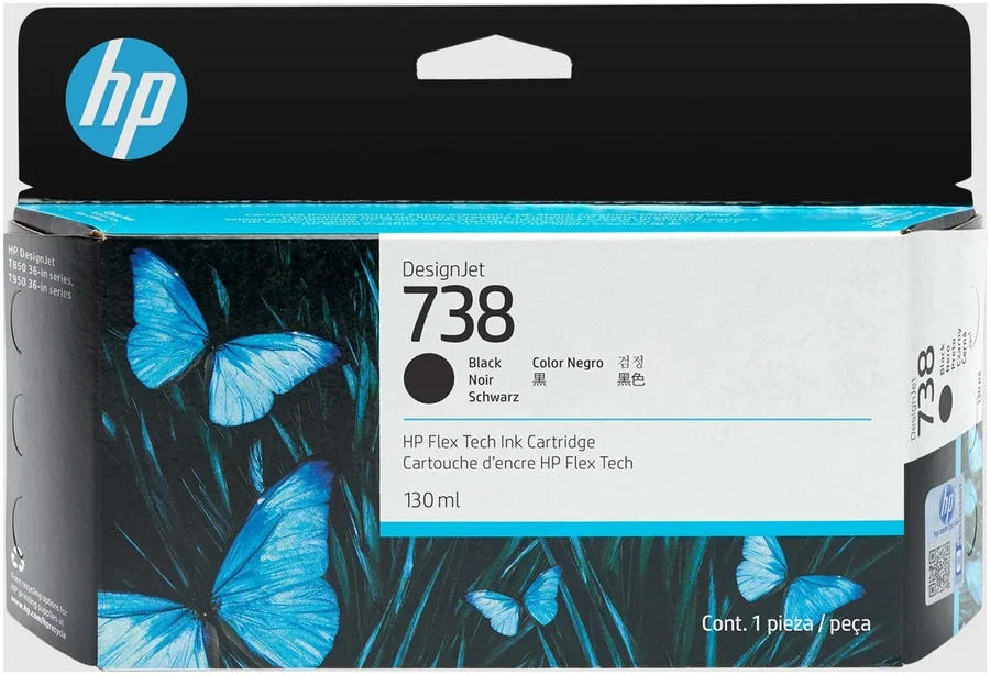 HP 738 T850 130ml Black DesignJet Ink Cartridge
