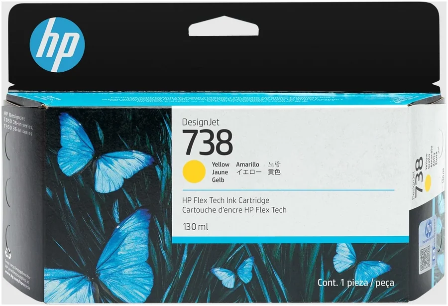HP 738 T850 130ml Yellow DesignJet Ink Cartridge