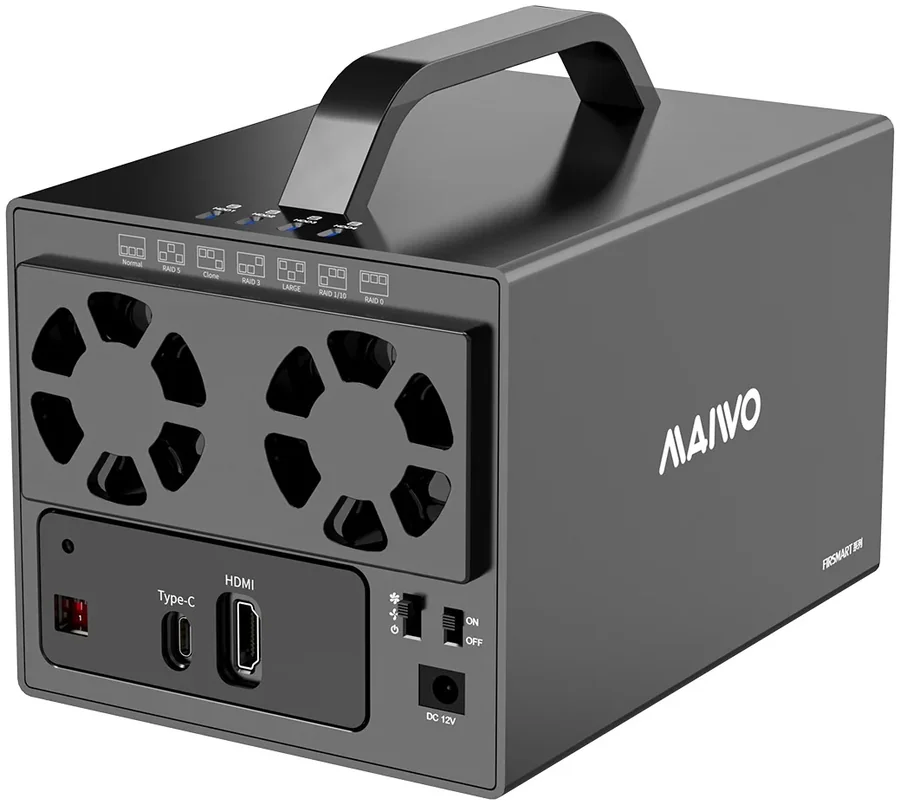 Внешний корпус для жестких дисков Maiwo K35274D 4-Bay RAID USB-C HDMI