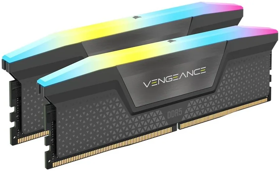 זיכרון לנייח DRAM Corsair Vengeance RGB 64GB (2x32GB) DDR5 6000MHz CL40 AMD EXPO אפור