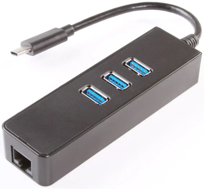 Gold Touch USB3.1 Type-C To LAN Gigabit Adapter + 3 Ports USB3.0 Hub