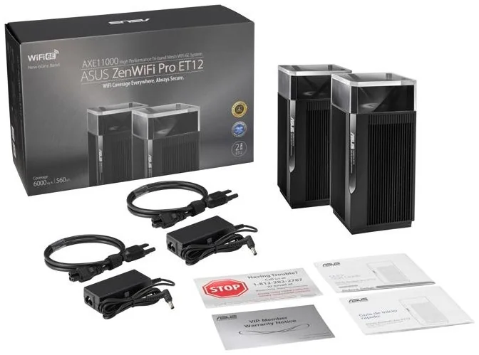 ראוטר Asus ZenWiFi Pro ET12 AXE11000 WiFi 6E 2-Pack שחור