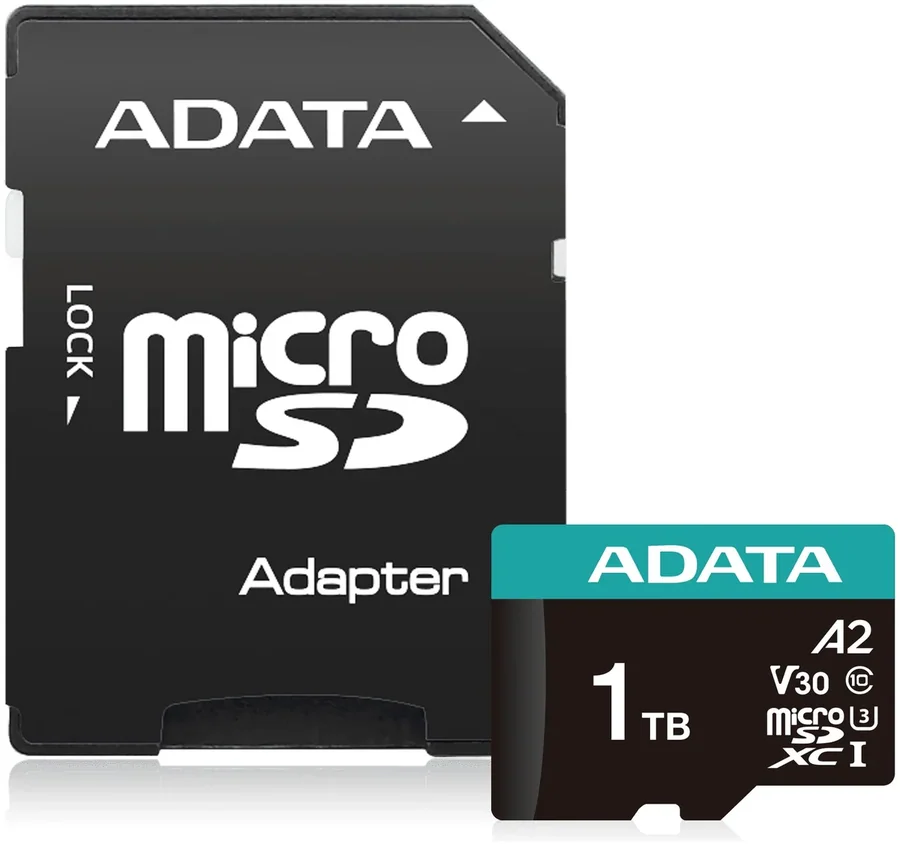 Adata Premier Pro microSDXC UHS-I U3 V30 A2 1TB Memory Card with Adapter