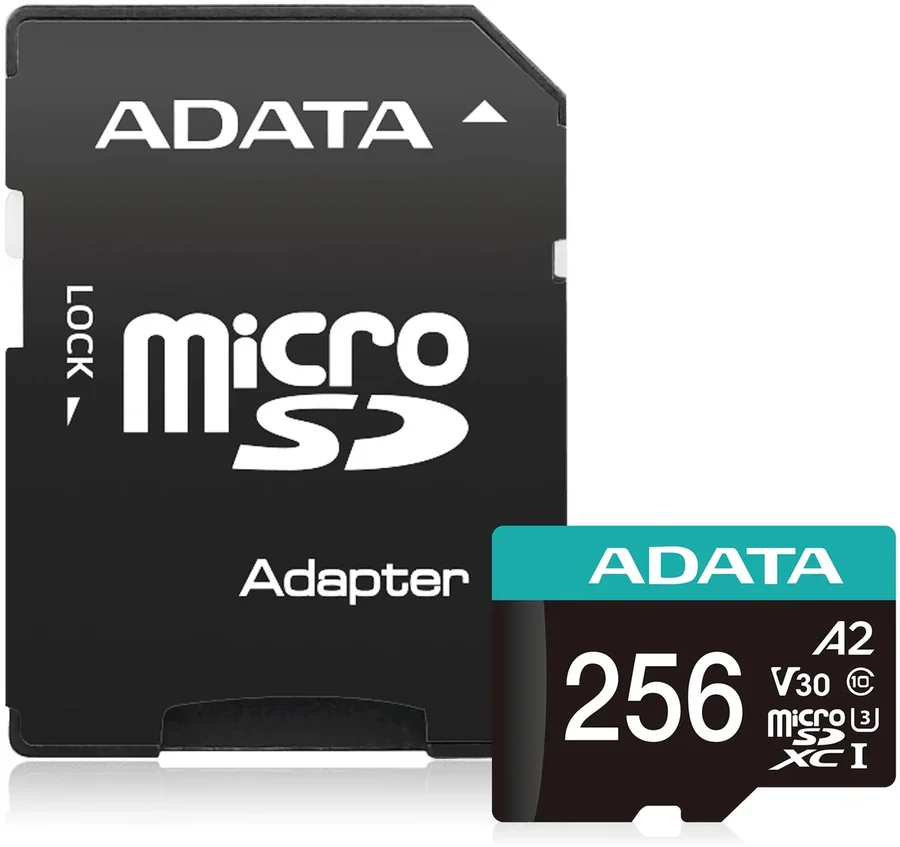 Adata Premier Pro microSDXC UHS-I U3 V30 A2 256GB Memory Card with Adapter