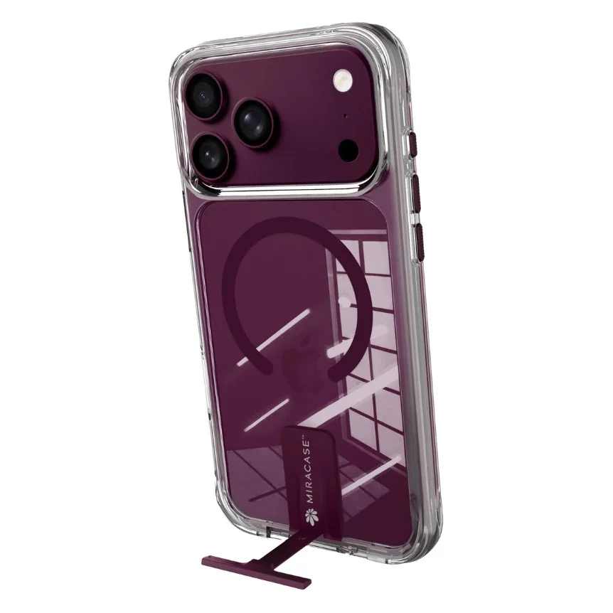 Miracase MIRAKick iPhone 18 Pro Max Case Clear Burgundy