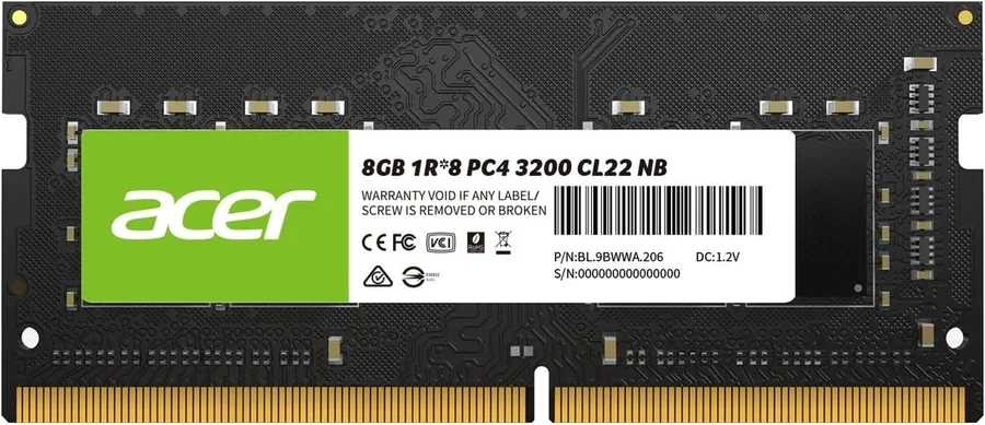 זיכרון SODIMM Acer SD100 DDR4 SODIMM 8GB 3200MHz