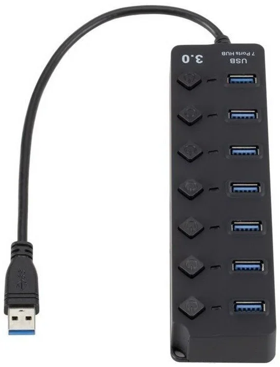 מפצל USB GENERIC USB 3.0 7-Port Hub with On/Off Switches