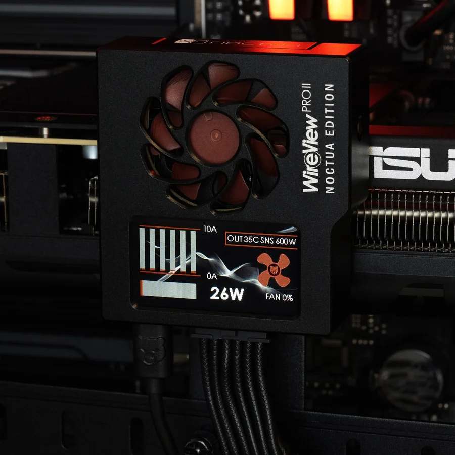 מתאם לכרטיס מסך Thermal Grizzly WireView Pro II GPU 12V-2x6 Reversed Noctua Edition TFT-IPS Display