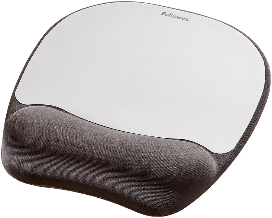 Fellowes Memory Foam Mouse Pad with Wrist Rest Silver