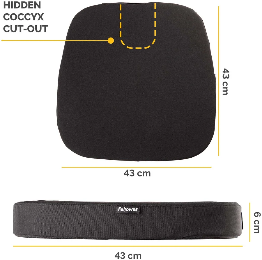כרית ישיבה לכיסא Fellowes Breyta Comfort Seat Cushion שחור