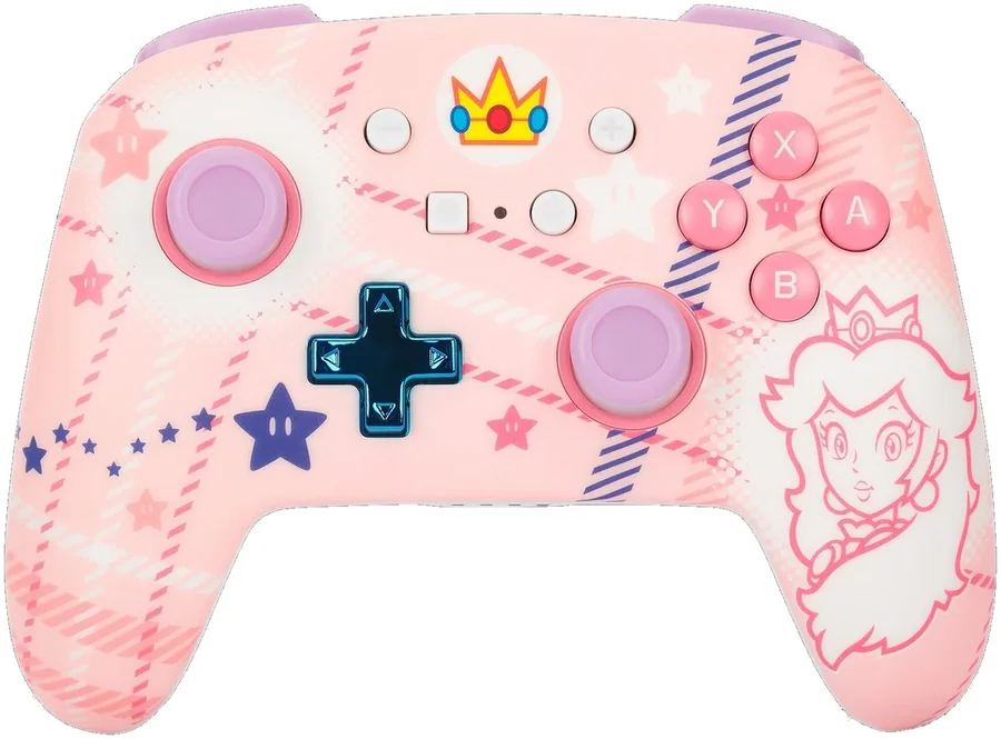 Беспроводной контроллер PowerA Enhanced для Nintendo Switch Princess Peach Plaid