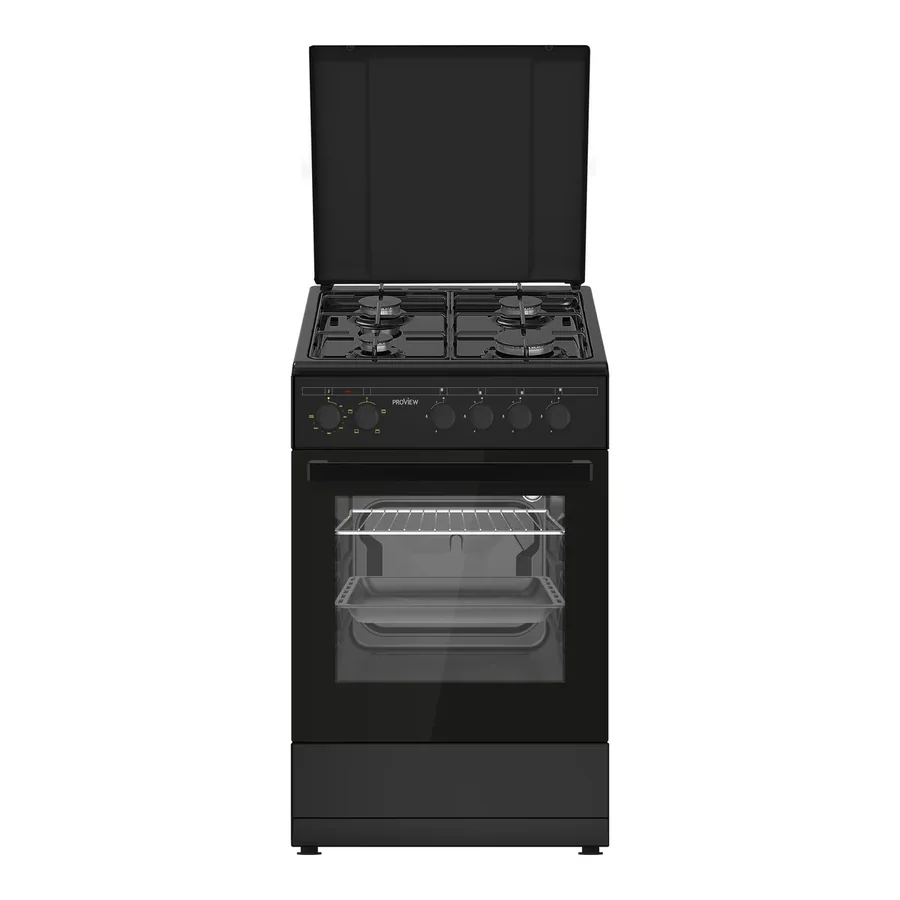 תנור אפייה משולב כיריים ProView PFSO50-BK 50 ס״מ שחור
