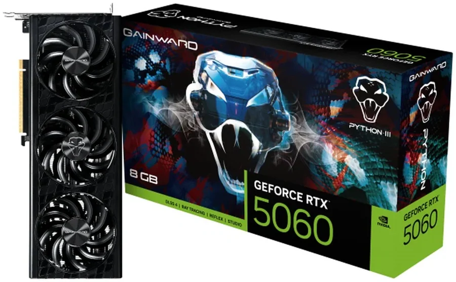 Gainward GeForce RTX 5060 Python III 8GB GDDR7 Graphics Card