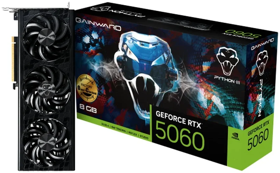 Видеокарта Gainward GeForce RTX 5060 Python III OC 8GB GDDR7