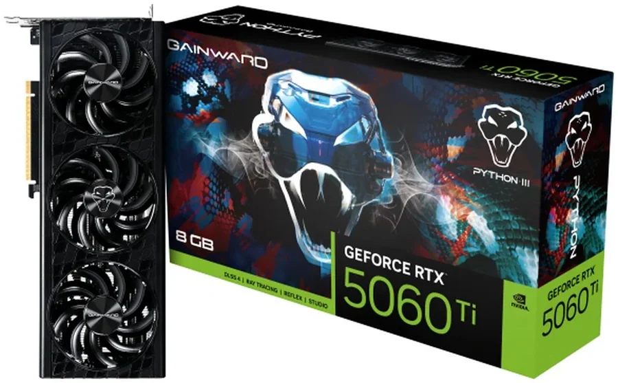 Видеокарта Gainward GeForce RTX 5060 Ti Python III 8GB GDDR7