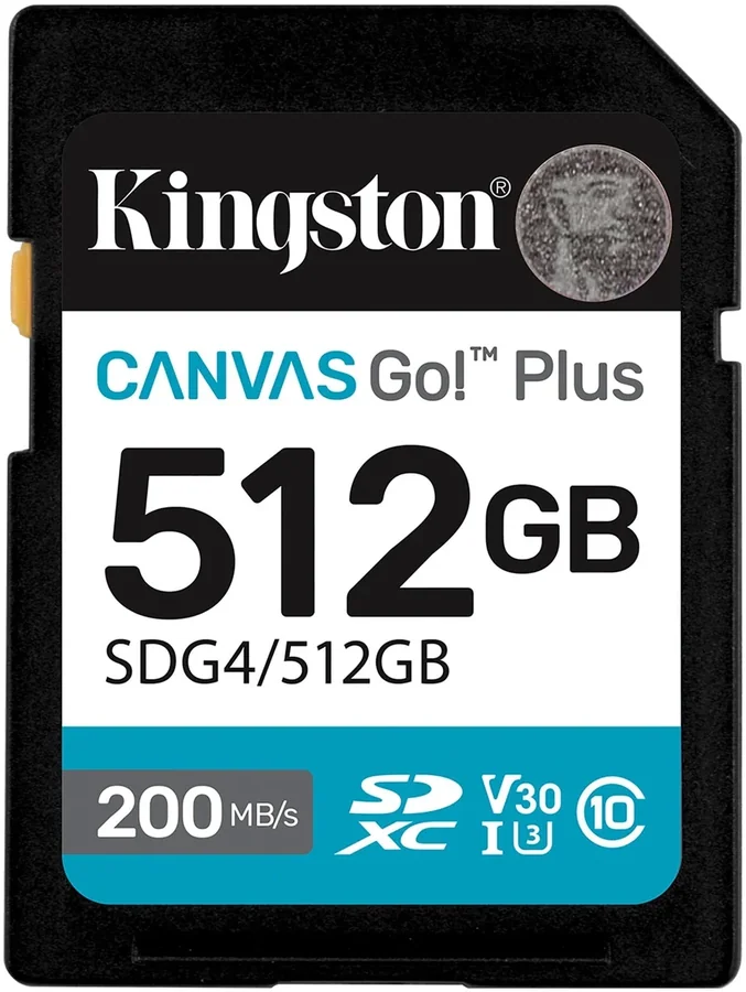 Kingston Canvas Go Plus G4 512GB SDXC Card, 200MB/s, U3, V30