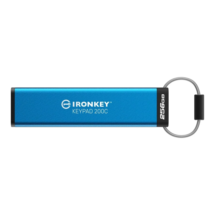 USB-накопитель Kingston IronKey Keypad 200C USB-C 256 ГБ с шифрованием, синий