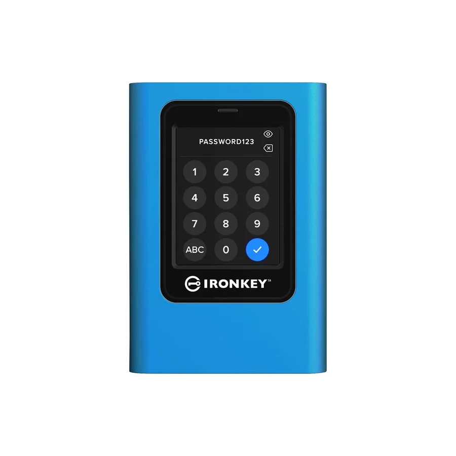 דיסק SSD חיצוני Kingston IronKey Vault Privacy 80ES USB-C 1.92TB כחול