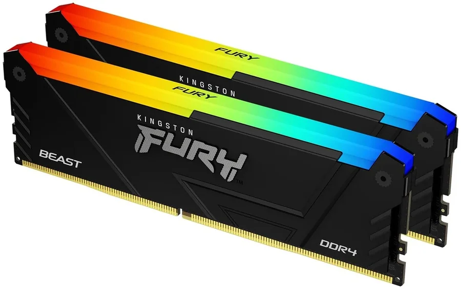 Оперативная память Kingston FURY Beast RGB DDR4 16GB Kit (2x8) 3200MHz CL16 черная