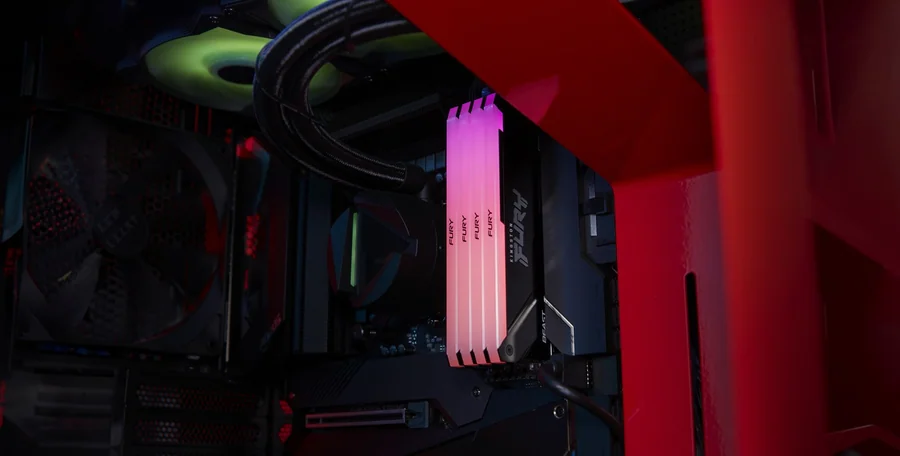 זיכרון לנייח DRAM Kingston FURY Beast RGB DDR4 64GB Kit (2x32) 3200MHz CL16 שחור