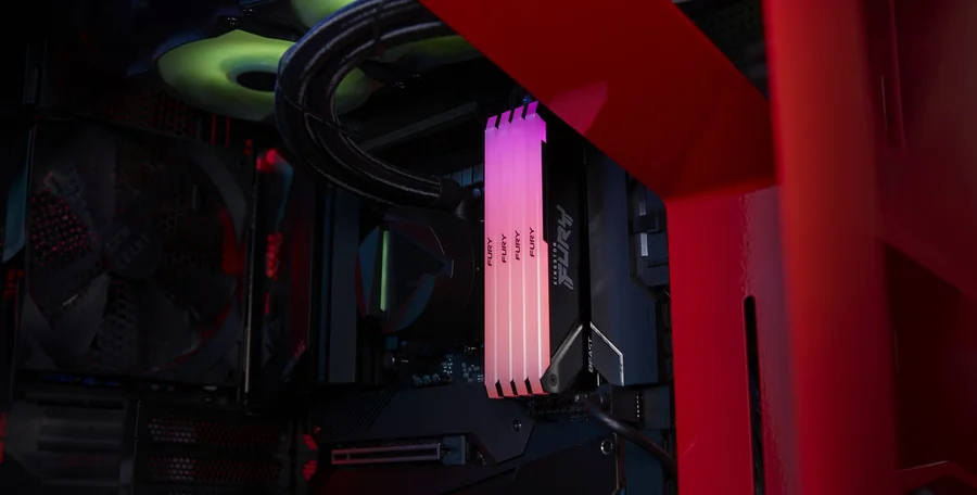 זיכרון לנייח DRAM Kingston FURY Beast RGB DDR4 32GB Kit (2x16) 3600MHz CL18 שחור