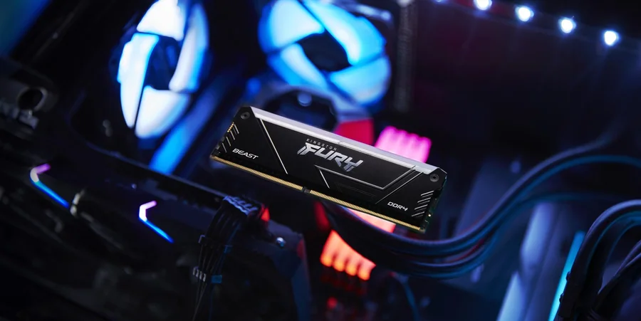 זיכרון לנייח DRAM Kingston FURY Beast RGB DDR4 64GB Kit (4x16) 3600MHz CL18 שחור