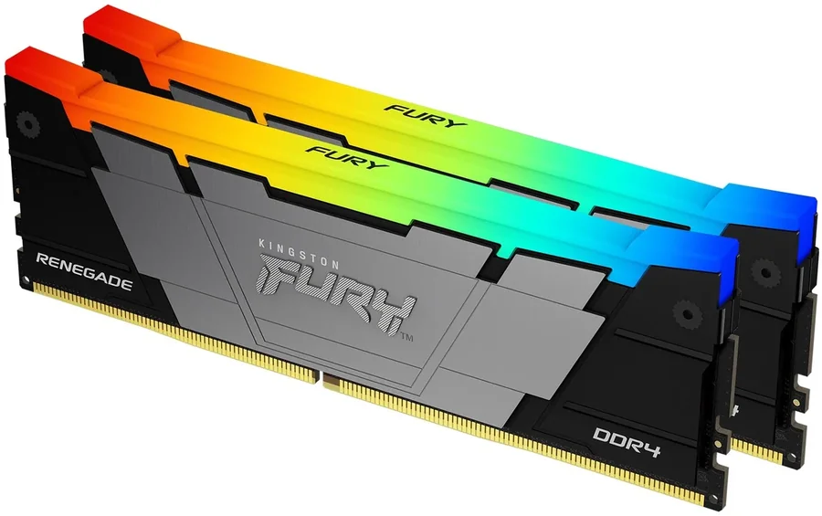 Kingston FURY Renegade RGB DDR4 32GB Kit (2x16) 3200MHz CL16 1Gx8 Black Desktop Memory