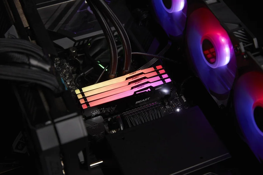 זיכרון לנייח DRAM Kingston FURY Beast RGB DDR5 32GB (2x16GB) 6400MHz CL32