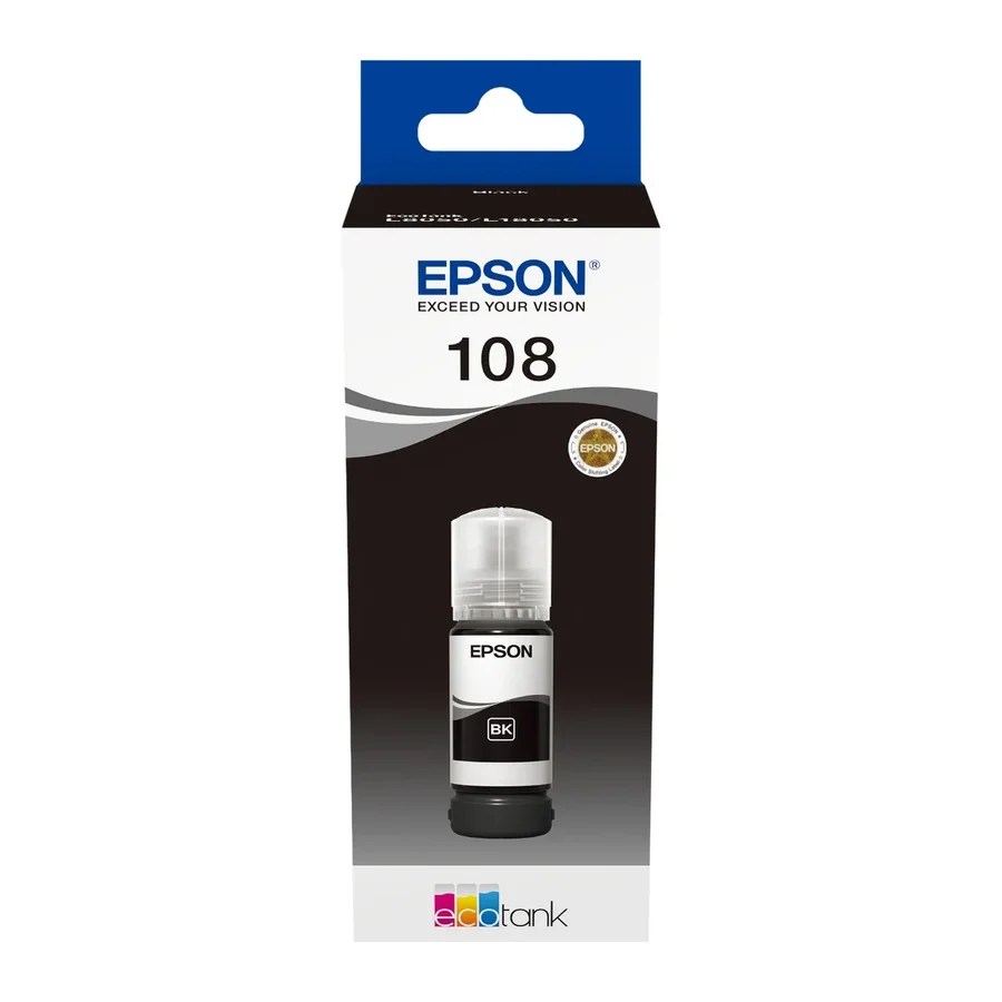 בקבוק דיו מקורי EPSON 108 EcoTank Black 70ml