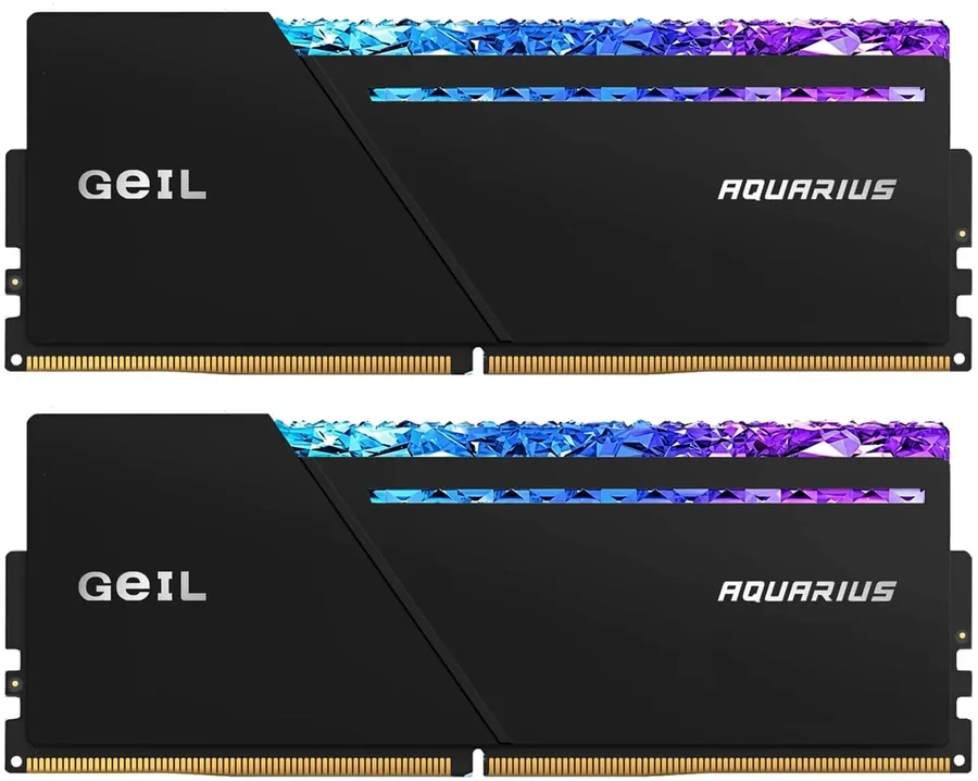 Оперативная память GeIL DDR5 32GB (2x16GB) 6000 CL36 AQUARIUS RGB Diamond AMD Edition чёрная