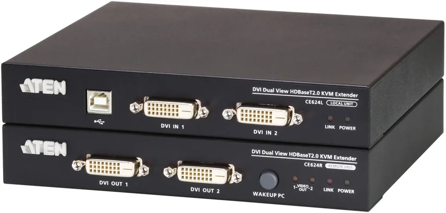 ATEN CE624 USB DVI Dual View HDBaseT 2.0 100m KVM Extender
